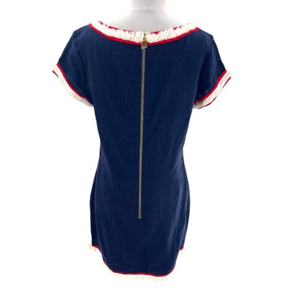 Sail to Sable Tuckernuck linen dress fringe trim sz 10 - Picture 2 of 6